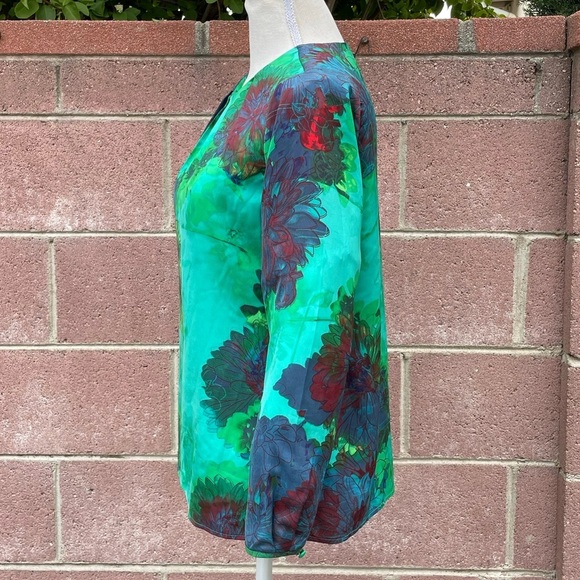 J. Crew Top Floral Print Chiffon Size X-SMALL  Hothouse - Picture 4 of 8